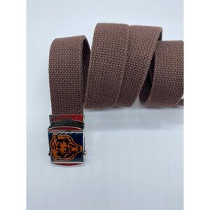 Chicago Bears Men's Brown Woven Cotton Ratchet Belt Size L End to End 44"